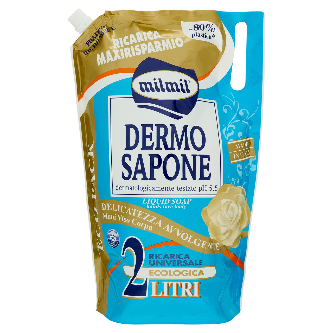 milmil Dermo Sapone Delicatezza Avvolgente Ricarica Universale Ecologica 2 Litri