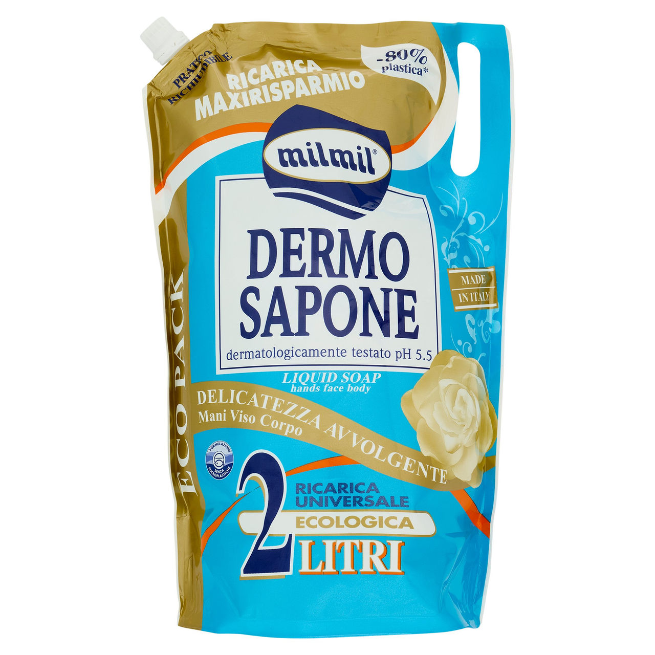 milmil Dermo Sapone Delicatezza Avvolgente Ricarica Universale Ecologica 2 Litri