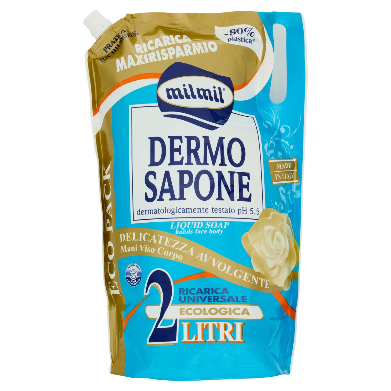 milmil Dermo Sapone Delicatezza Avvolgente Ricarica Universale Ecologica 2 Litri