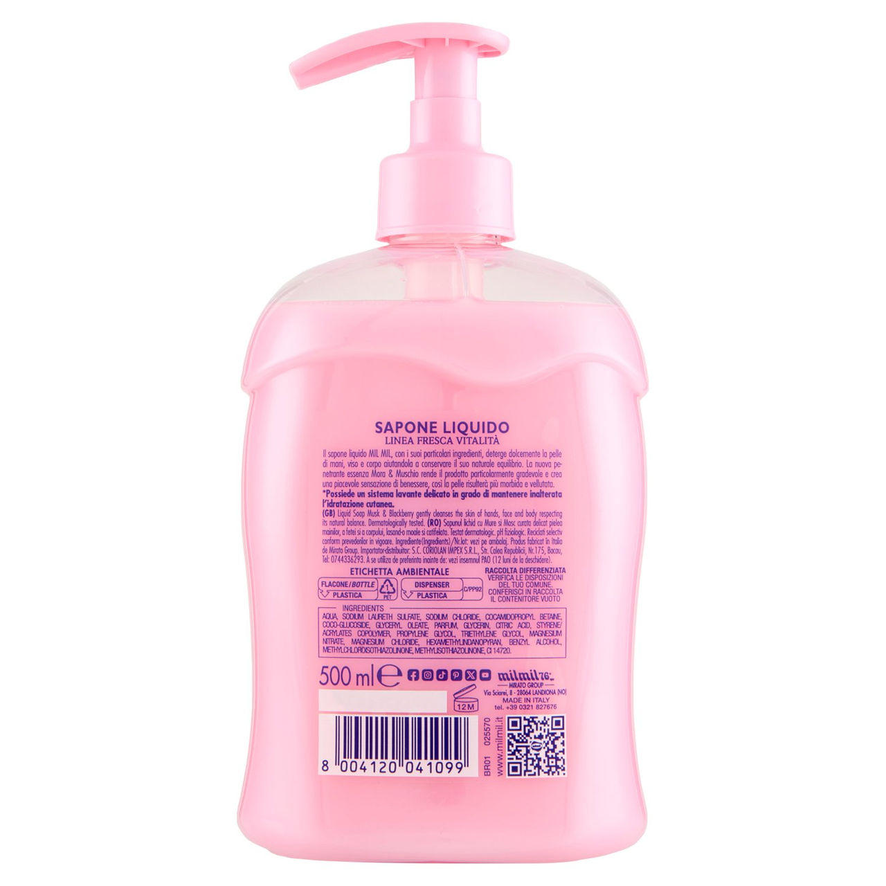 milmil Sapone Liquido mora selvatica & muschio di bosco 500 ml