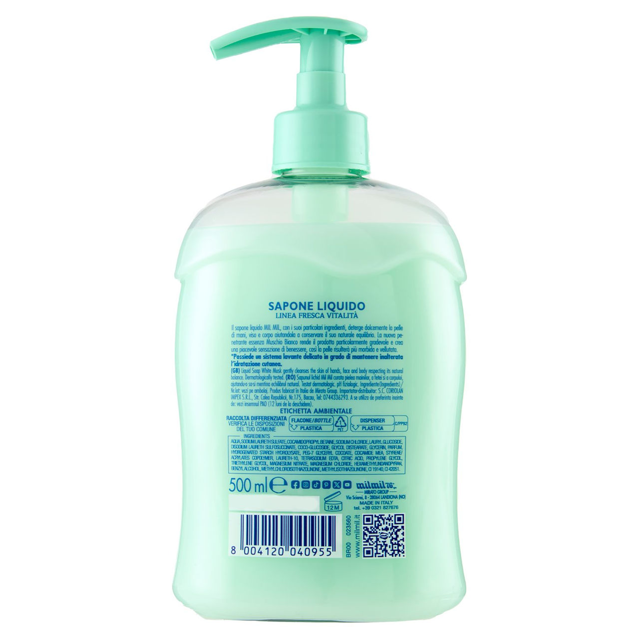 milmil Sapone Liquido muschio bianco 500 ml