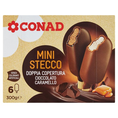 Mini Stecco Doppia Copertura Cioccolato Caramello 6 pezzi 300 g Conad