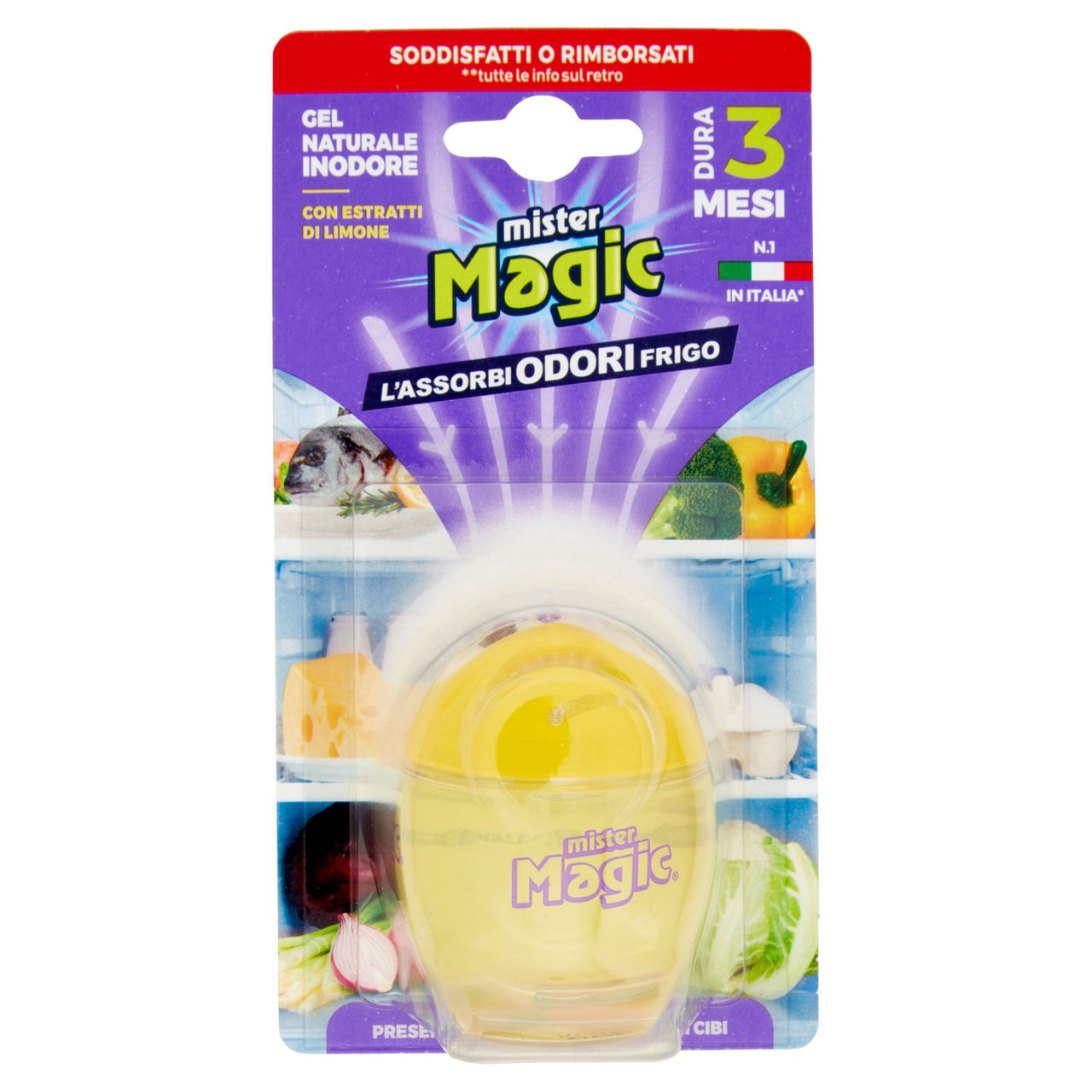 mister Magic Ovetto Assorbiodori Frigo con estratti naturali di Limone 40 g