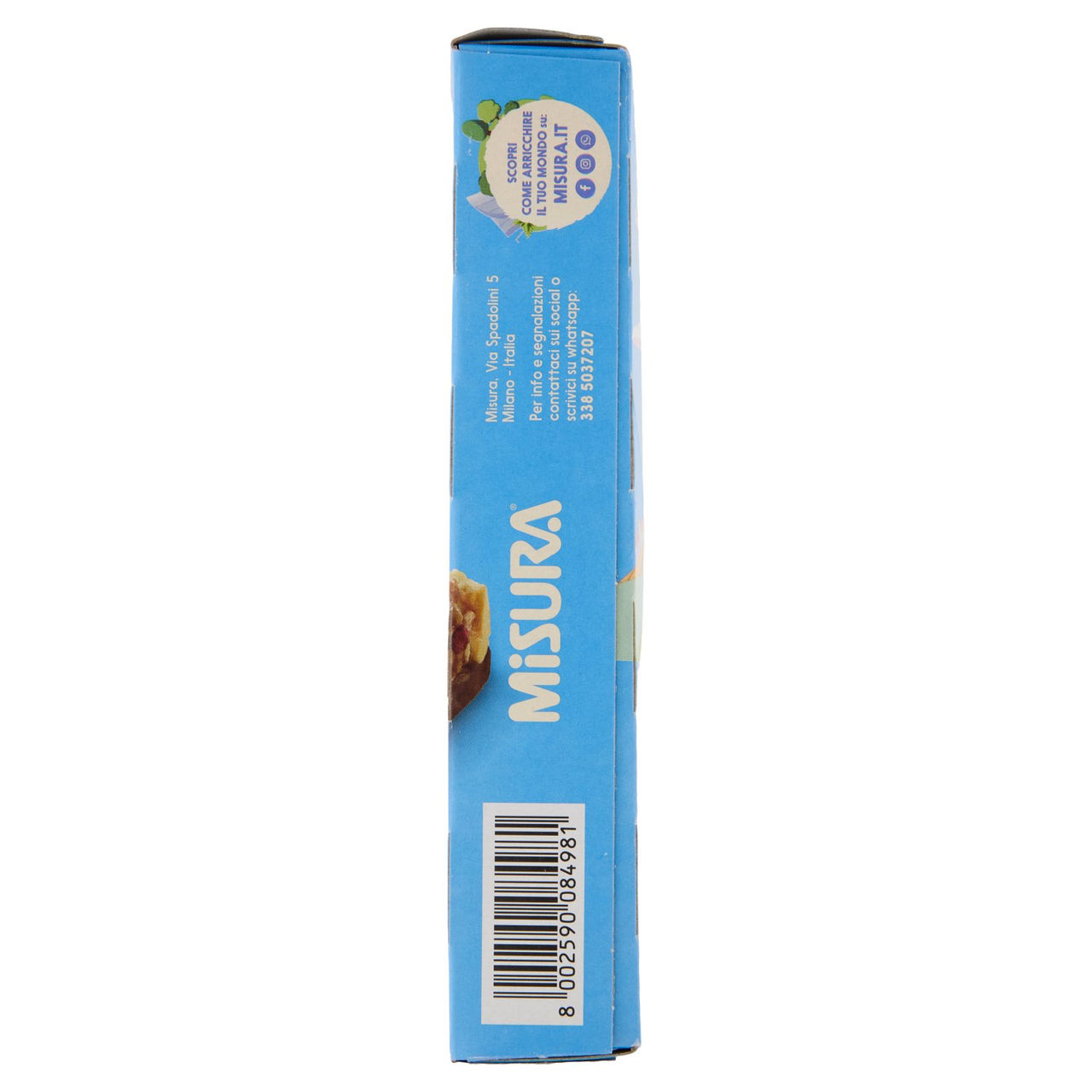 Misura Dolcesenza Barrette 52% Frutta Secca con Cioccolato Fondente e Frutti di Bosco 4 x 30 g