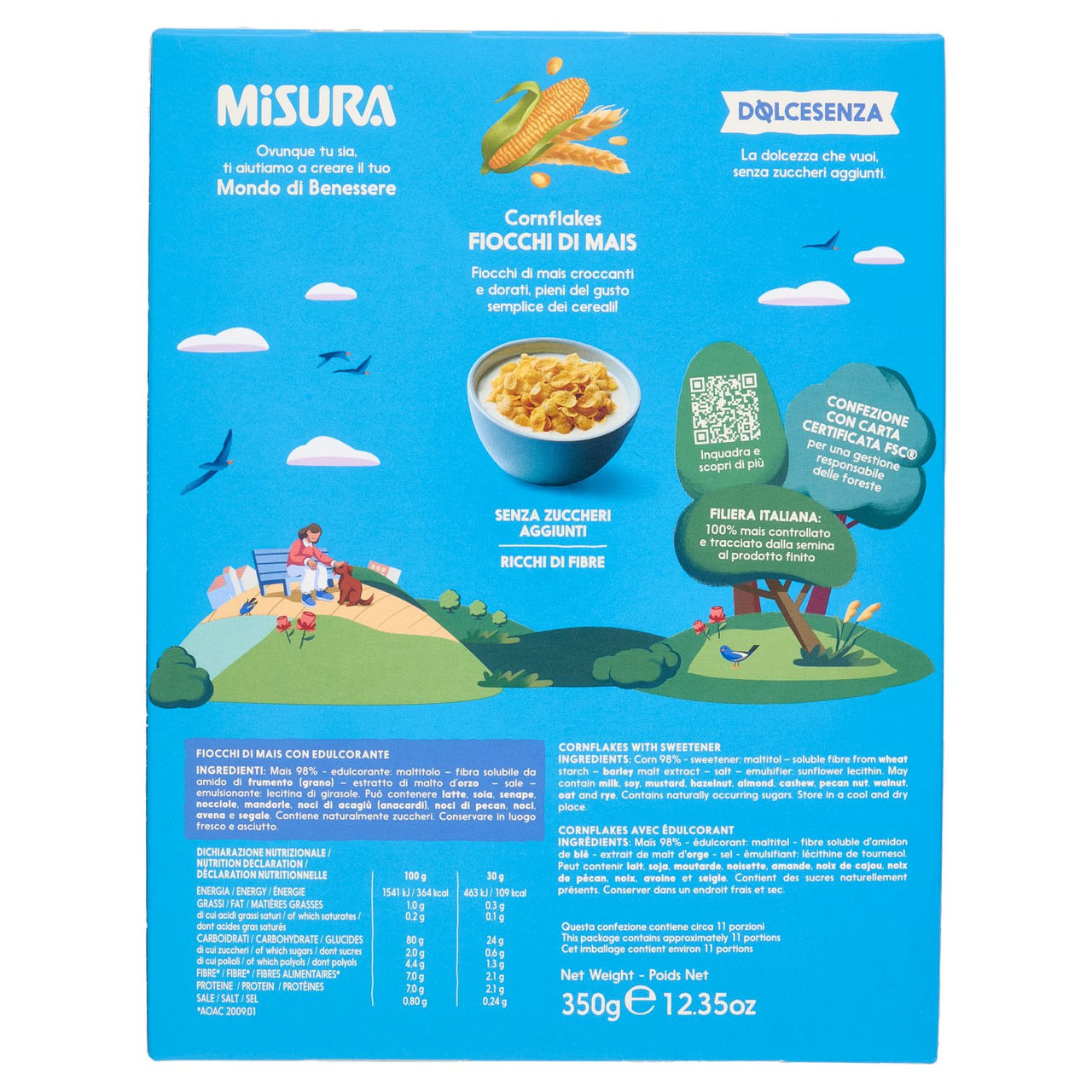 Misura Dolcesenza Cornflakes Fiocchi di Mais 350 g
