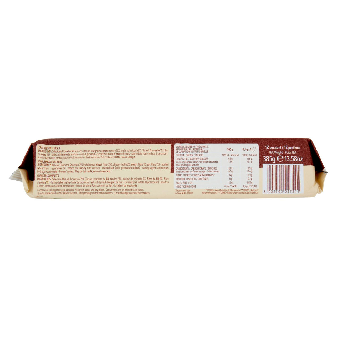 Misura Fibrextra Crackers Integrali 385 g