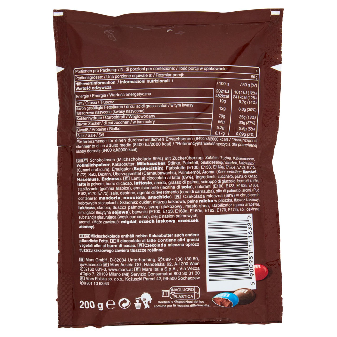 M&M's Chocolate Confetti al Cioccolato 200 g