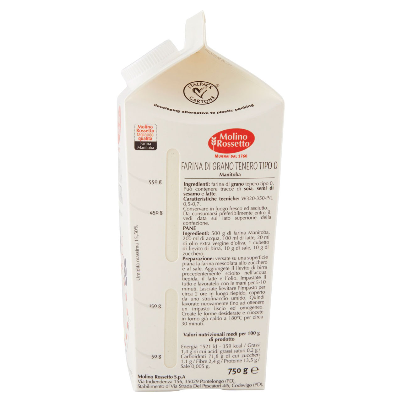 Molino Rossetto Farina di grano tenero tipo 0 Manitoba 750 g
