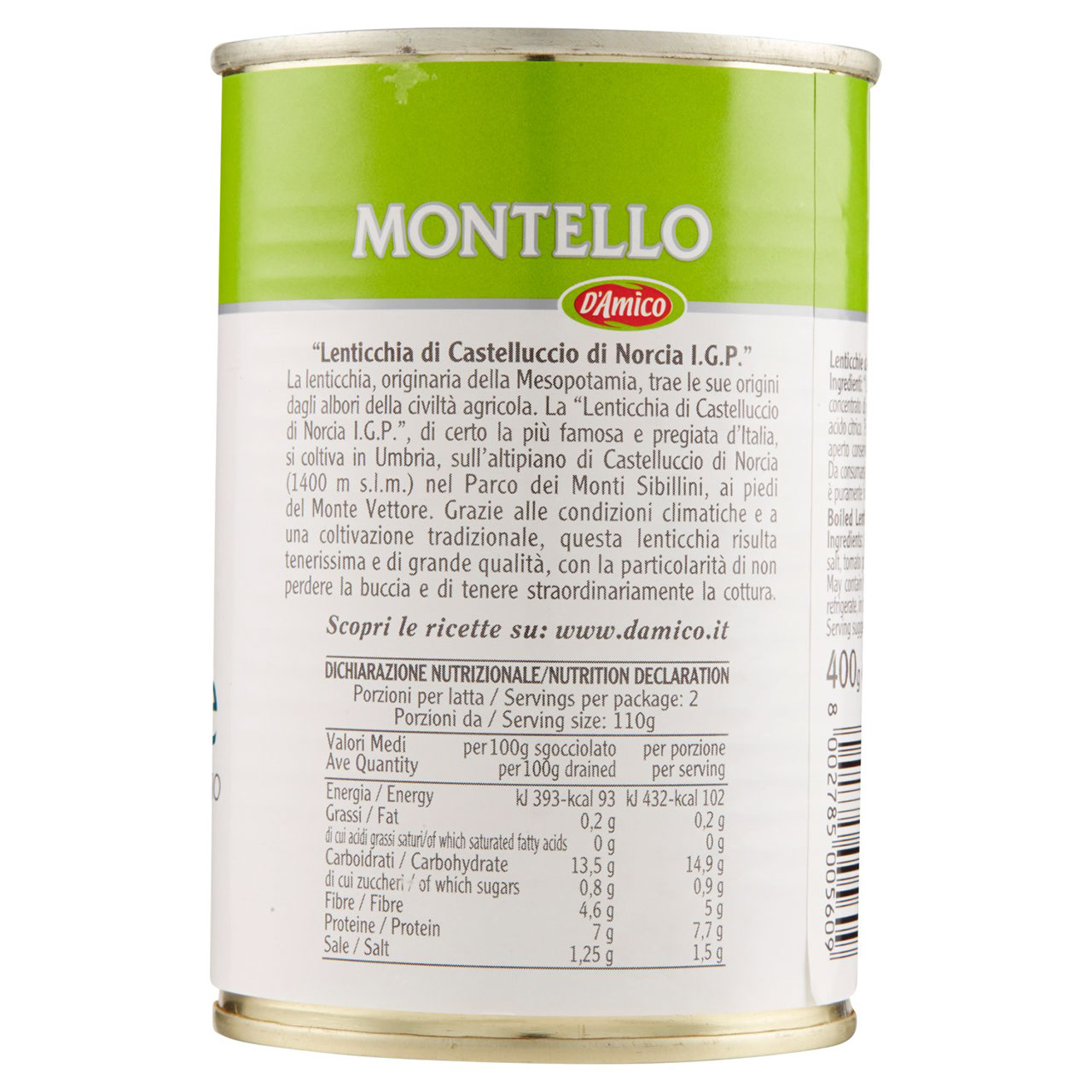 Montello Lenticchie da "Lenticchia di Castelluccio di Norcia I.G.P." 400 g