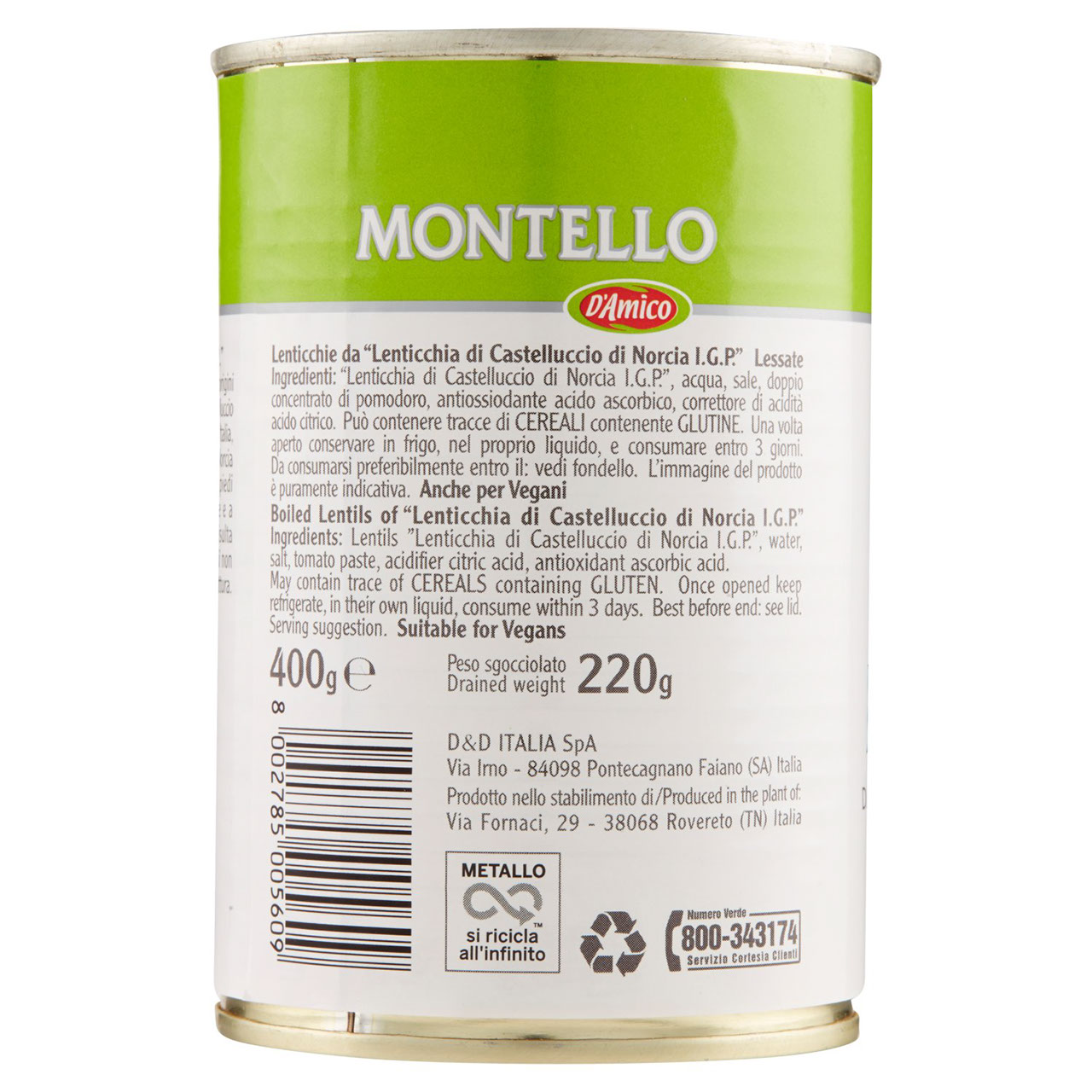 Montello Lenticchie da "Lenticchia di Castelluccio di Norcia I.G.P." 400 g