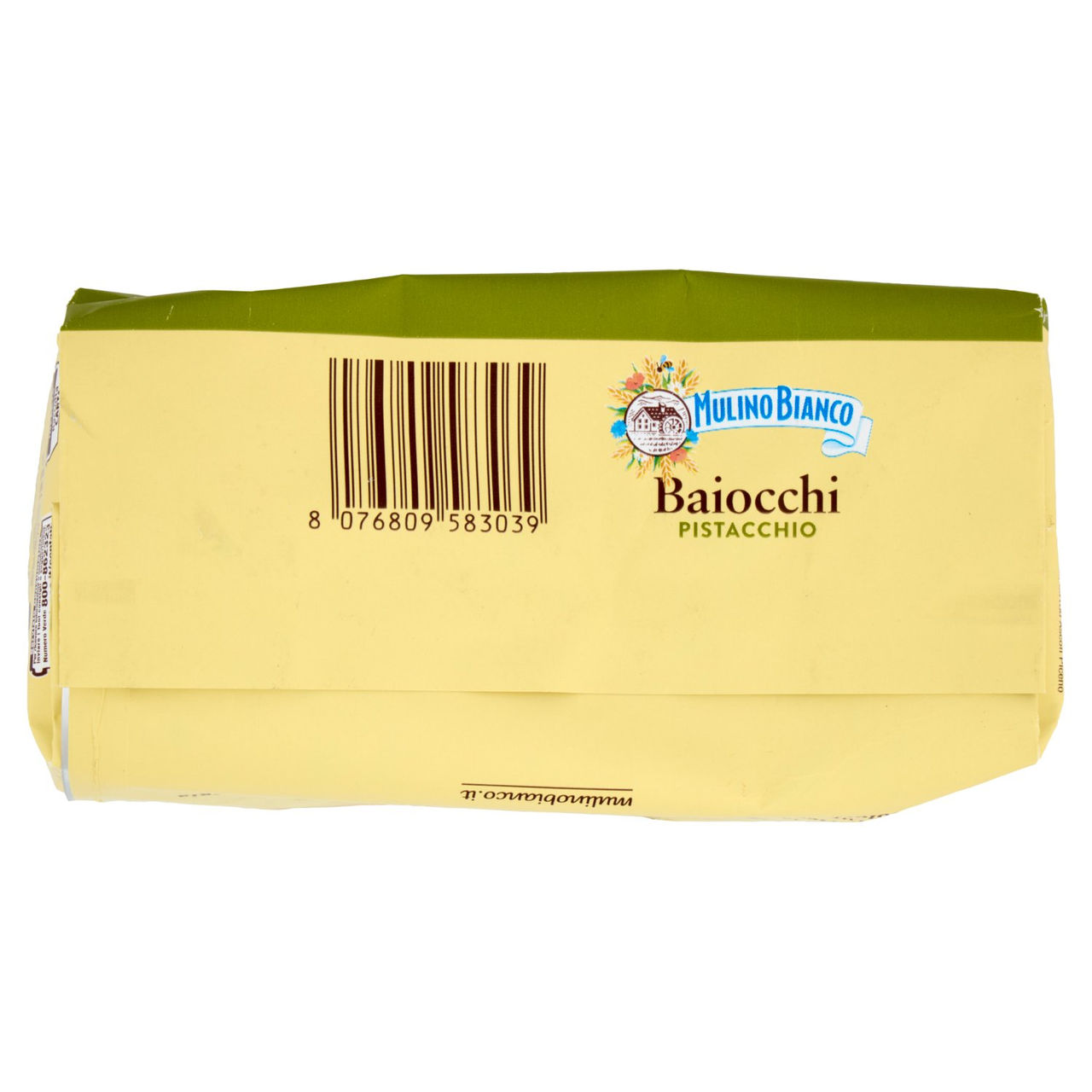 Mulino Bianco Baiocchi Biscotti Snack Farciti con Crema al Pistacchio 240g