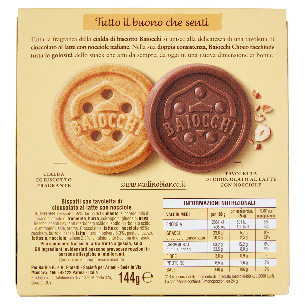 Mulino Bianco Baiocchi Choco 144g