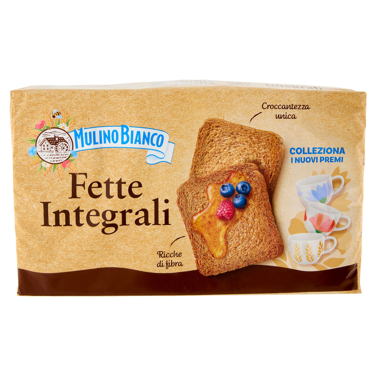 Mulino Bianco Fette Biscottate Integrali Ricche di Fibre 630g