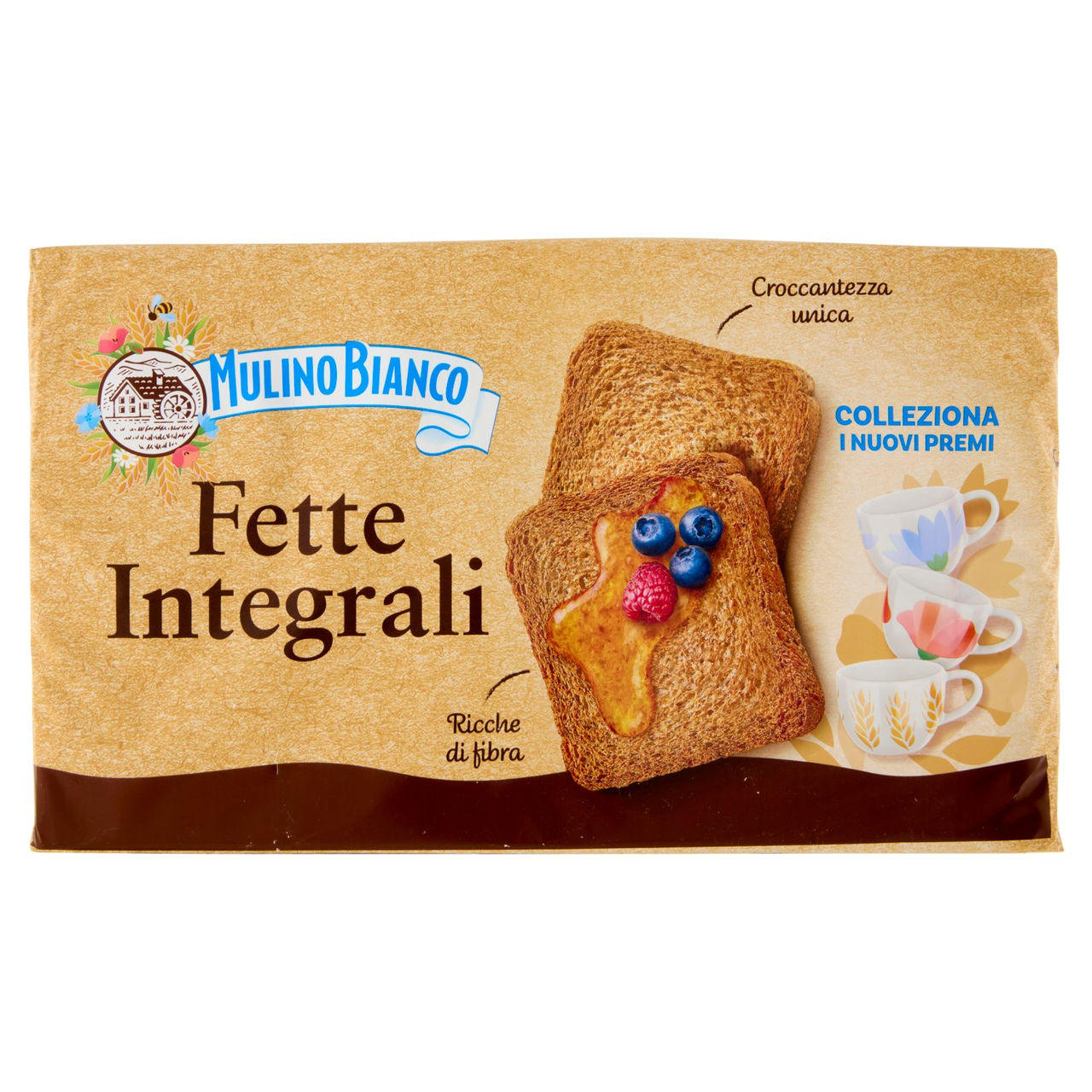 Mulino Bianco Fette Biscottate Integrali Ricche di Fibre 630g