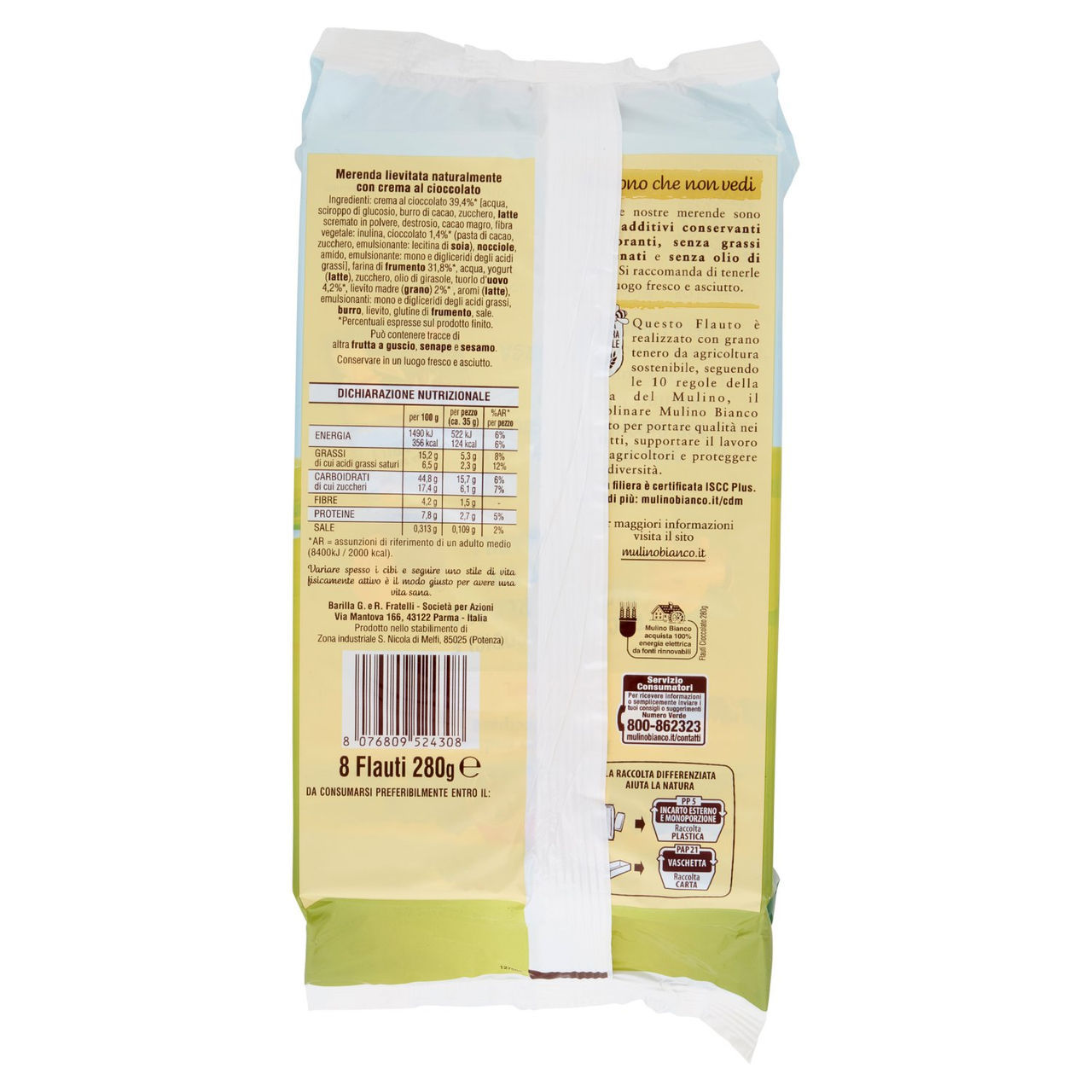 Mulino Bianco Flauti Cioccolato 280 g