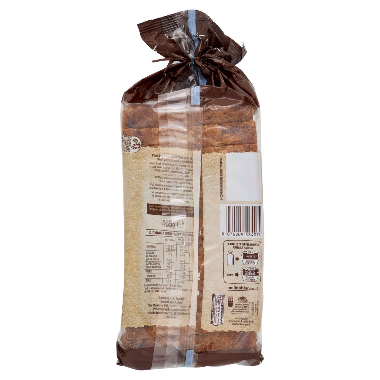Mulino Bianco Gran Bauletto Integrale con semi e noci 465g