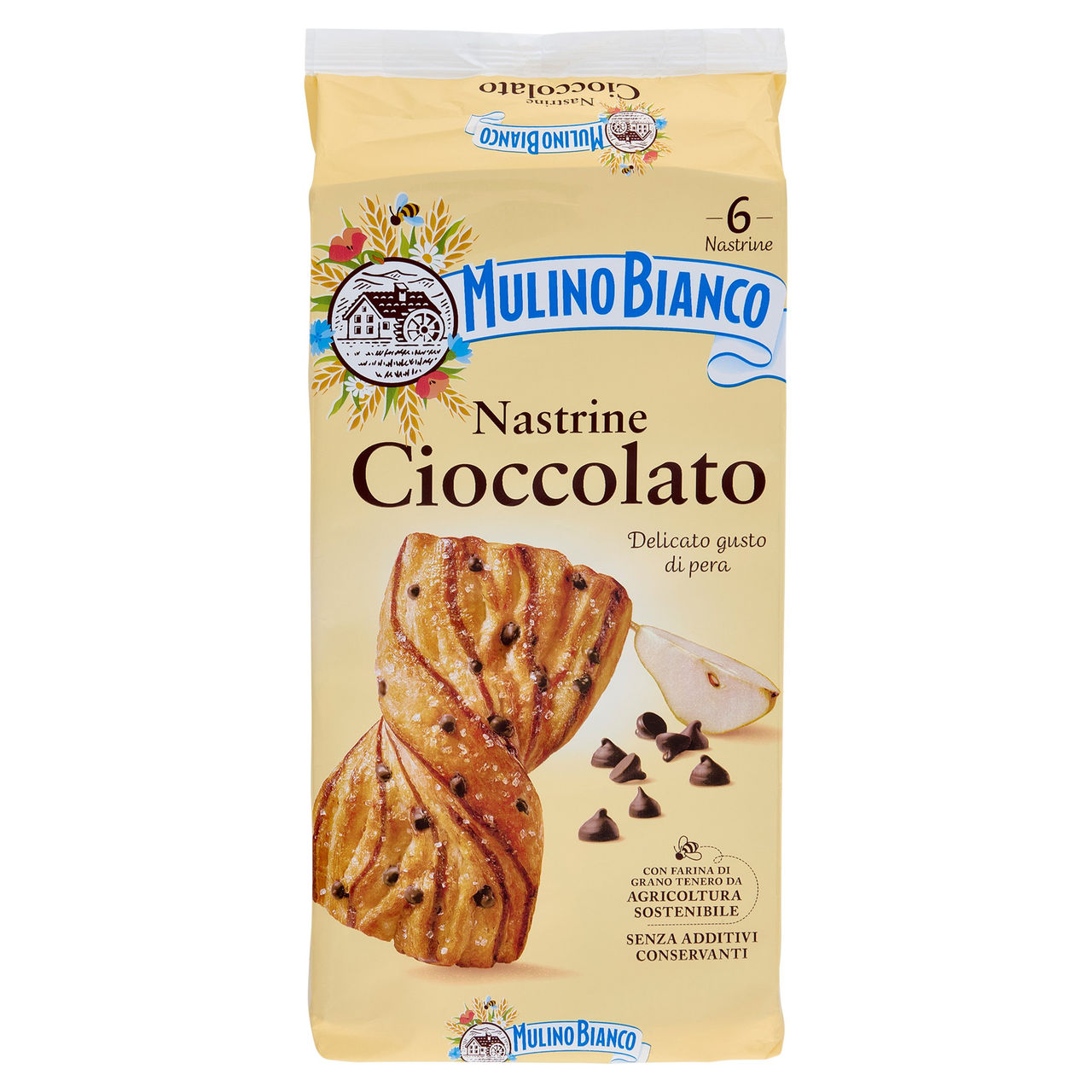 Mulino Bianco Nastrine Cioccolato Merenda Senza Additivi Conservanti 6 pezzi 240g
