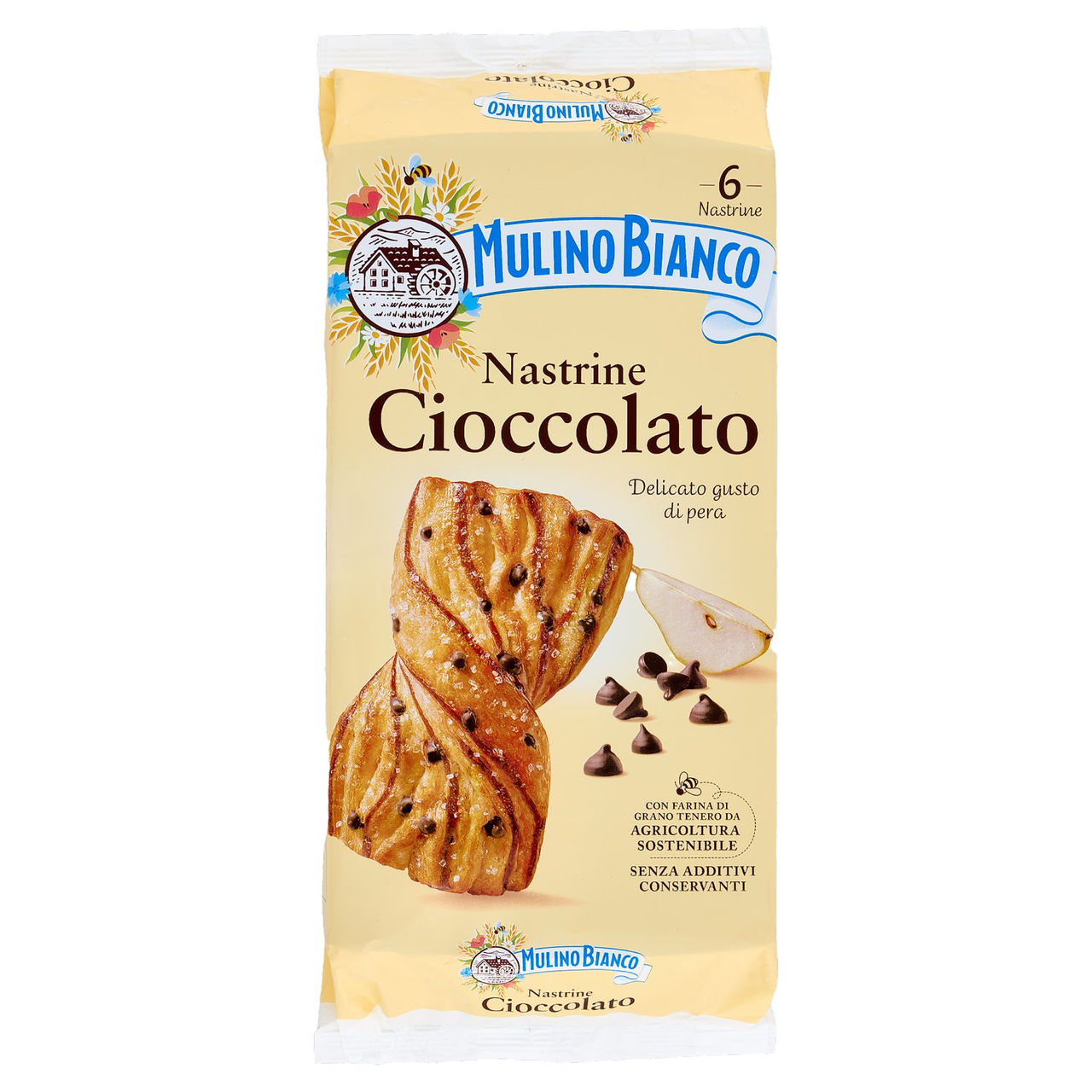 Mulino Bianco Nastrine Cioccolato Merenda Senza Additivi Conservanti 6 pezzi 240g