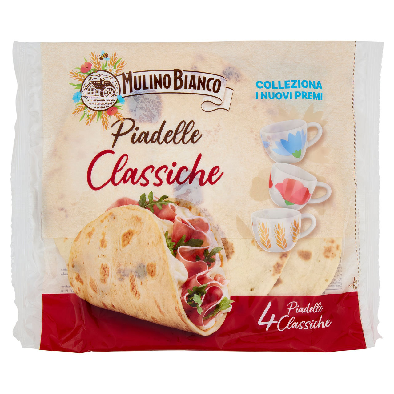 Mulino Bianco Piadelle Classiche Ideale per Piadina 4pz 300g