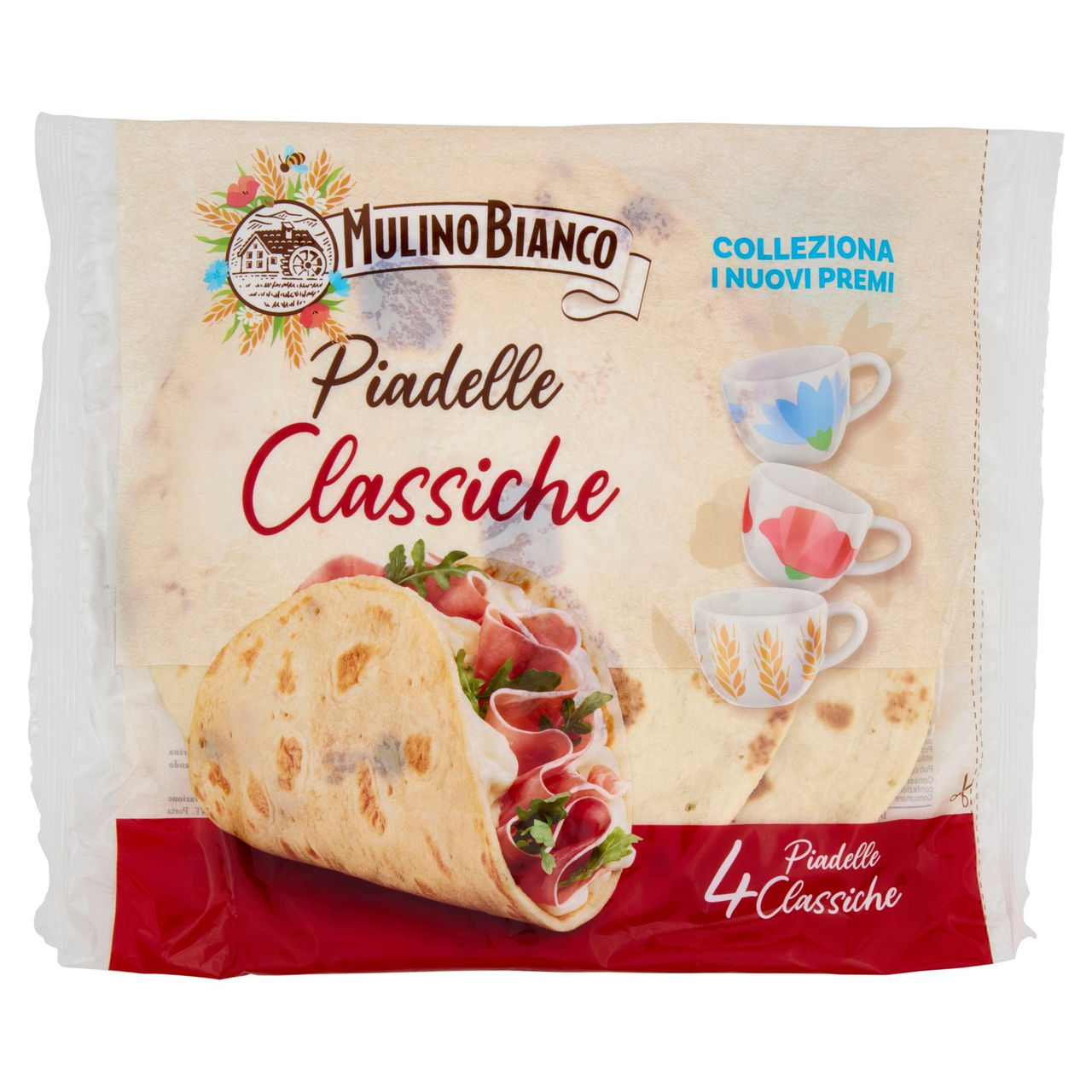 Mulino Bianco Piadelle Classiche Ideale per Piadina 4pz 300g