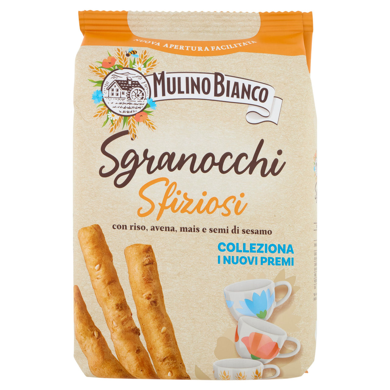 Mulino Bianco Sgranocchi Sfiziosi Grissini con Riso, Avena e Semi di Sesamo 210g