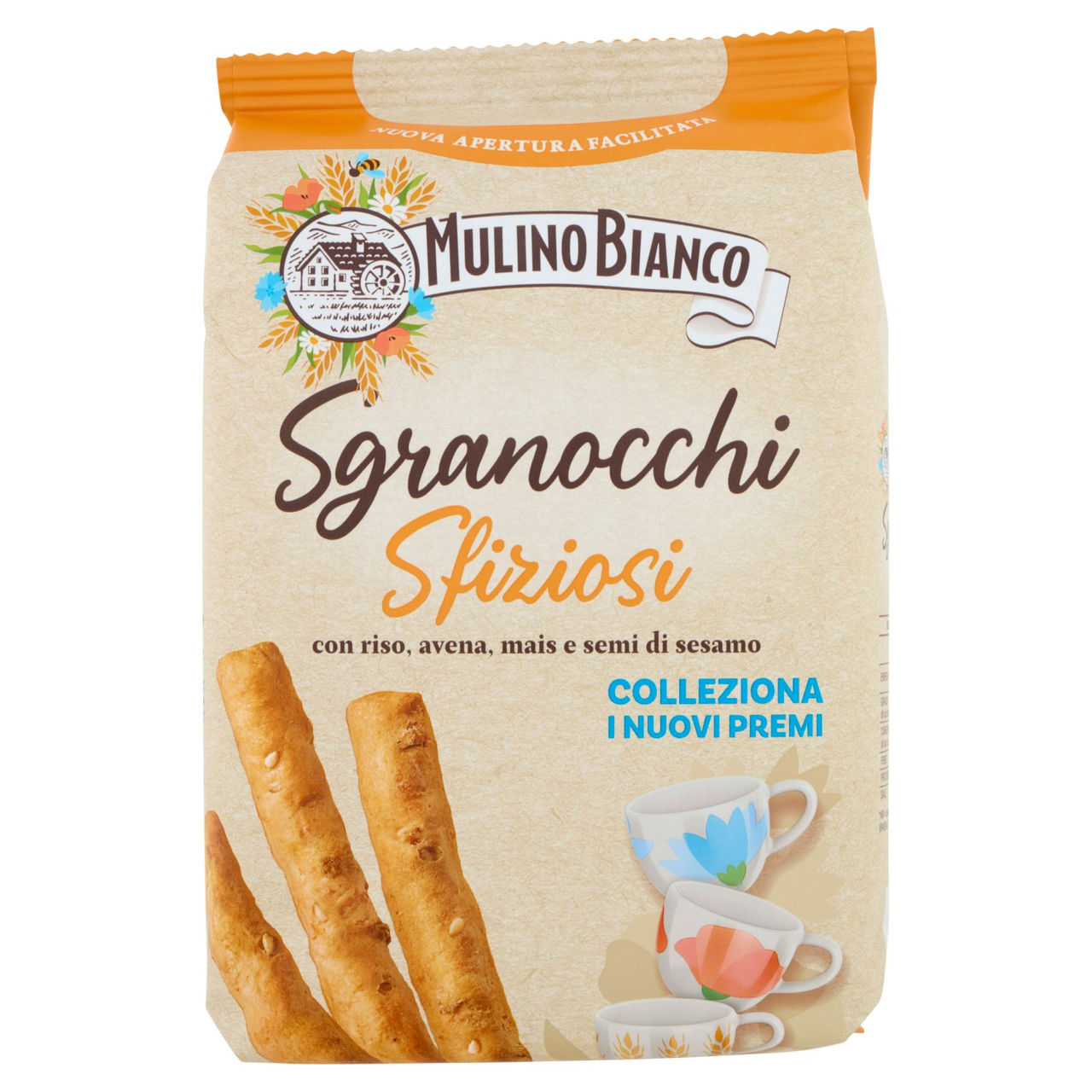 Mulino Bianco Sgranocchi Sfiziosi Grissini con Riso, Avena e Semi di Sesamo 210g