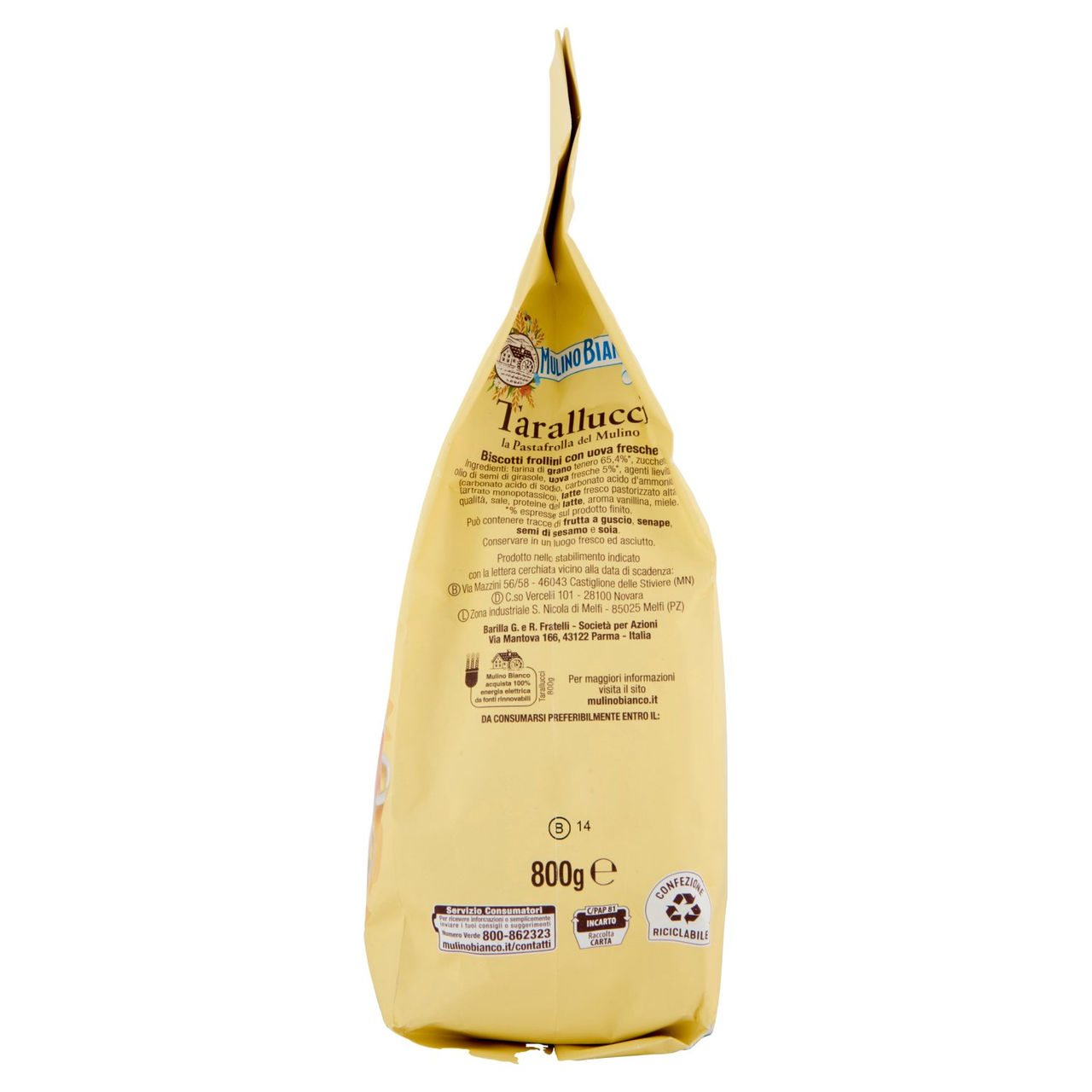 Mulino Bianco Tarallucci Biscotti 800g