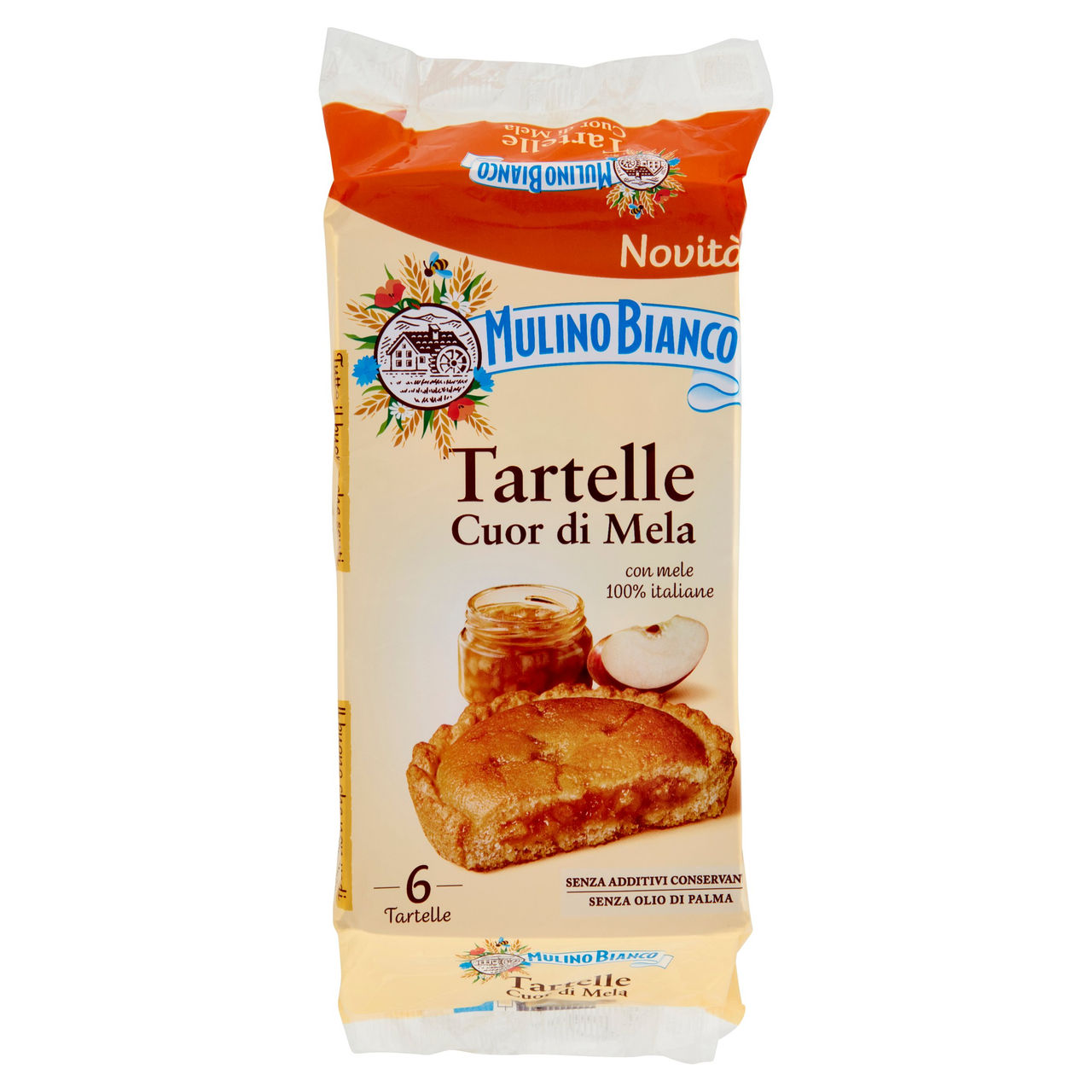 Mulino Bianco Tartelle Cuor di Mela Merenda con Mele 100% Italiane 6 pezzi 288g