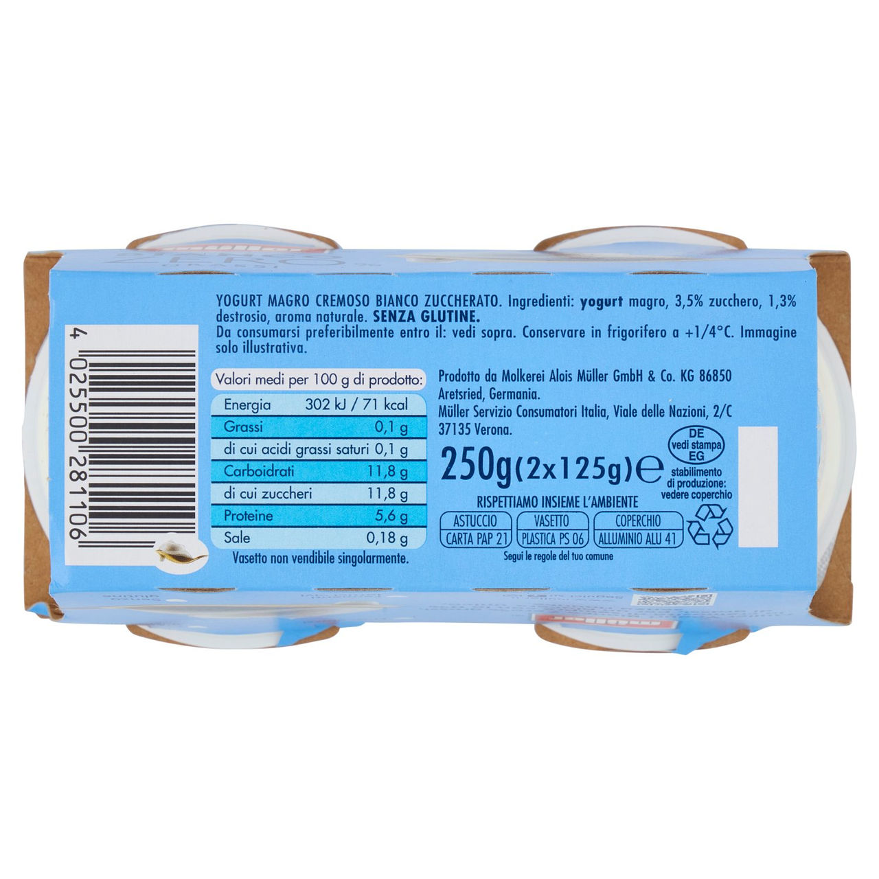 müller Bianco Zero% Grassi 2 x 125 g