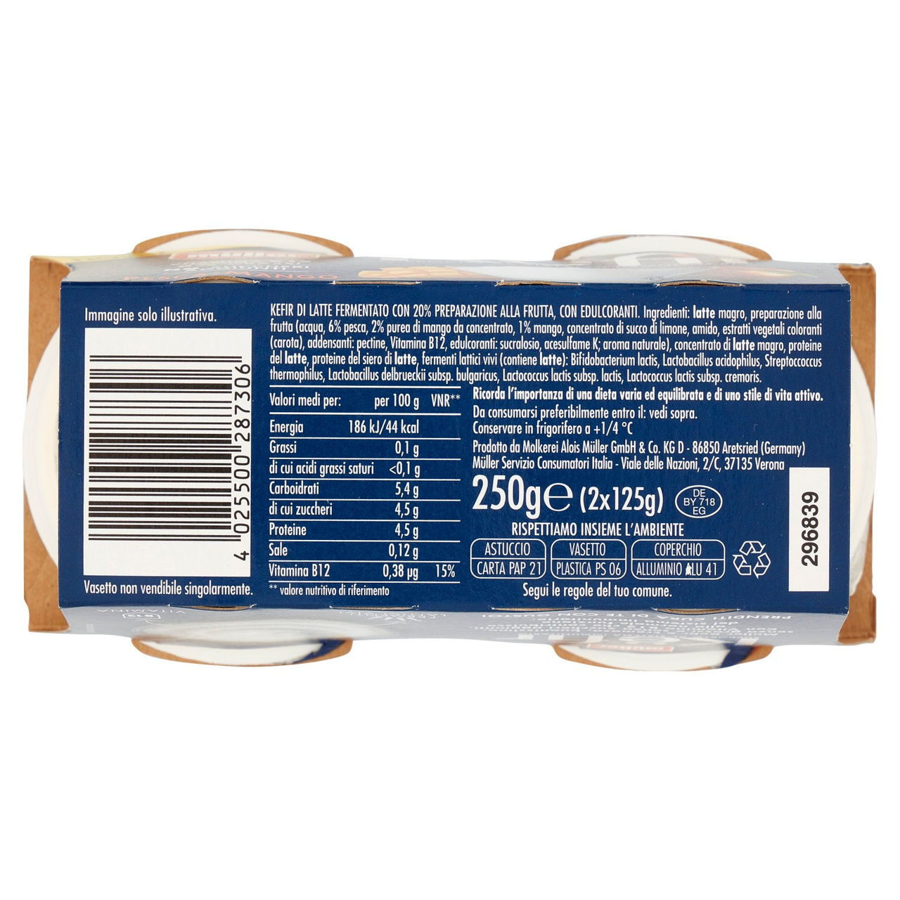 müller Këfir Pesca - Mango 2 x 125 g