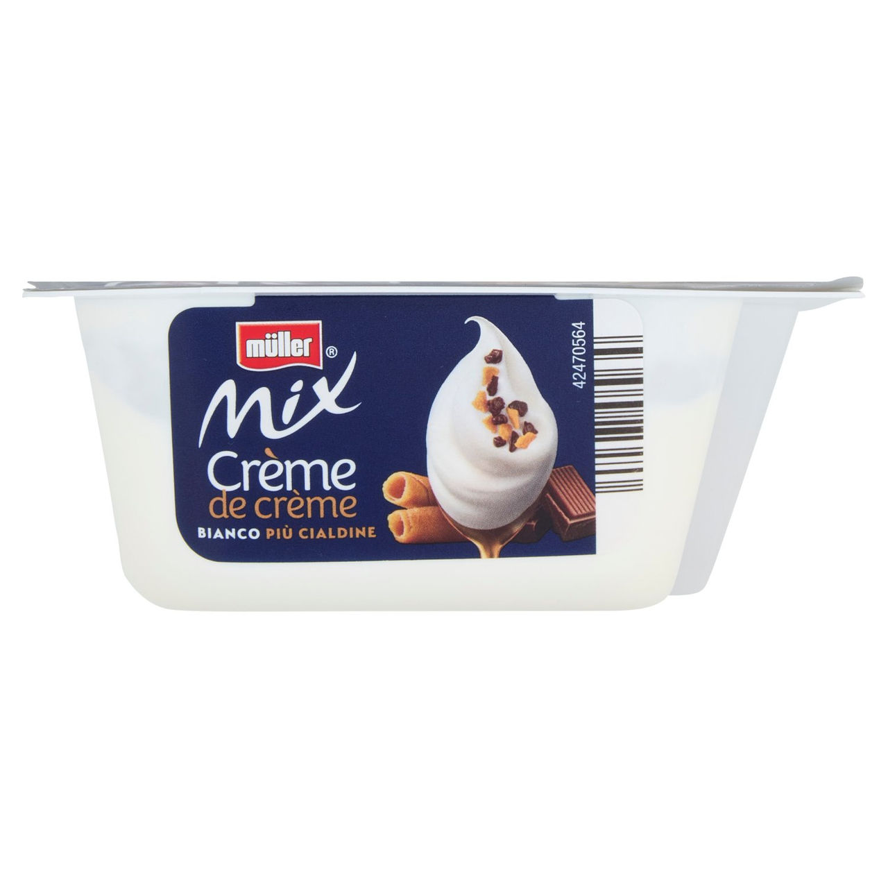 müller Mix Crème de crème Bianco Extra Cremoso Più Cialdine 140 g
