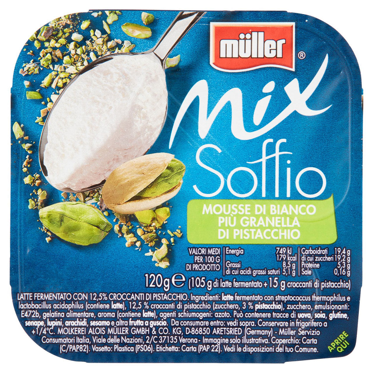Müller Mix Soffio Bianco Più Granella Pistacchio