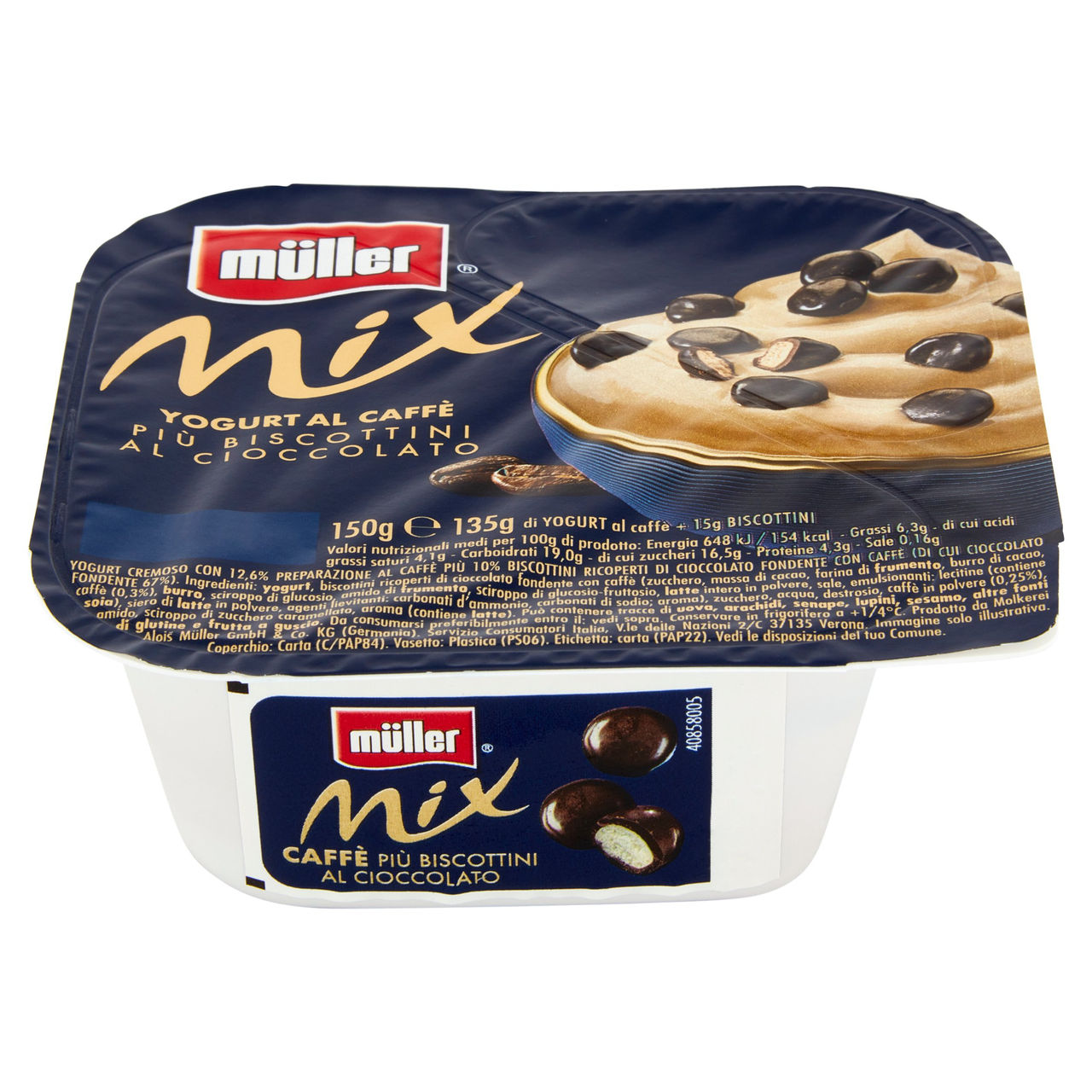 müller Mix Yogurt al Caffè Più Biscottini al Cioccolato 150 g
