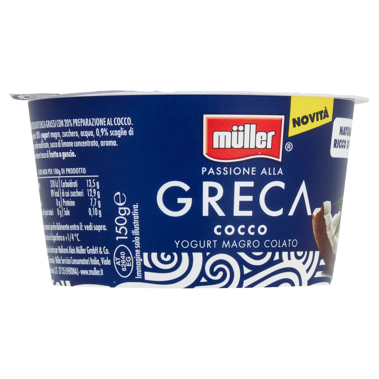 müller Passione alla Greca Cocco Yogurt Magro Colato 150 g
