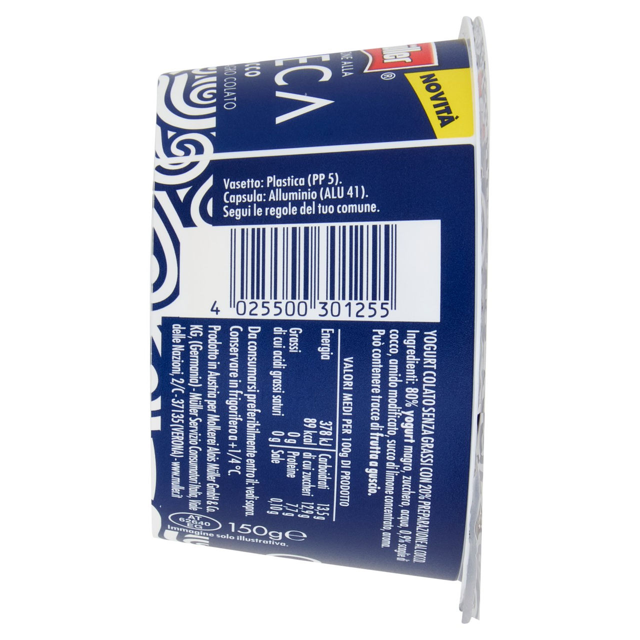 müller Passione alla Greca Cocco Yogurt Magro Colato 150 g