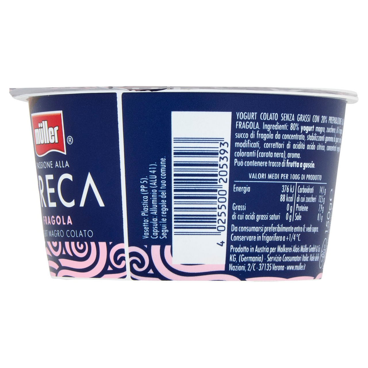 müller Passione alla Greca Yogurt Magro Colato Fragola 150 g