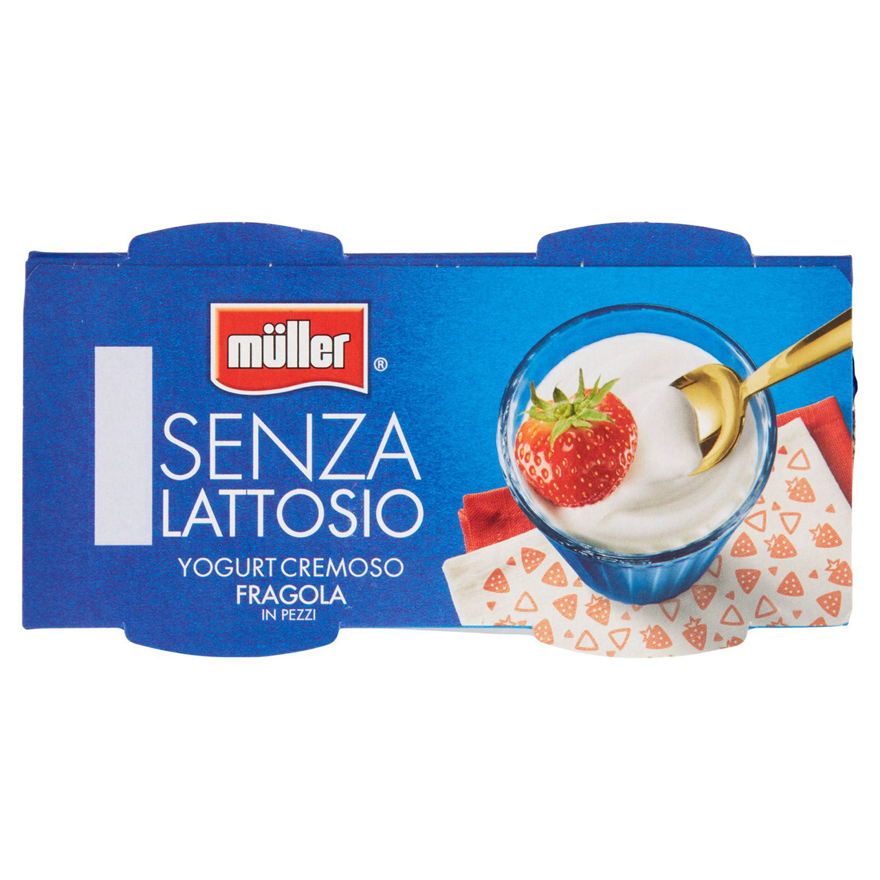 müller Senza Lattosio Yogurt Cremoso Fragola in Pezzi 2 x 125 g