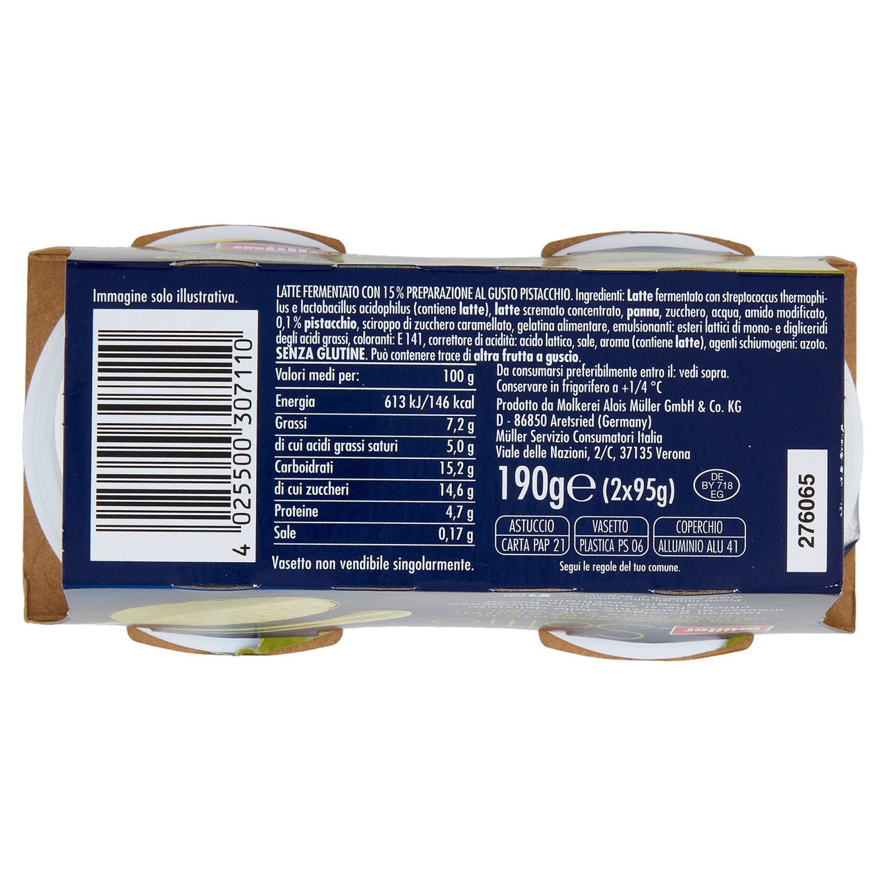 müller Soffio Mousse di Bianco al Gusto Pistacchio 2 x 95 g