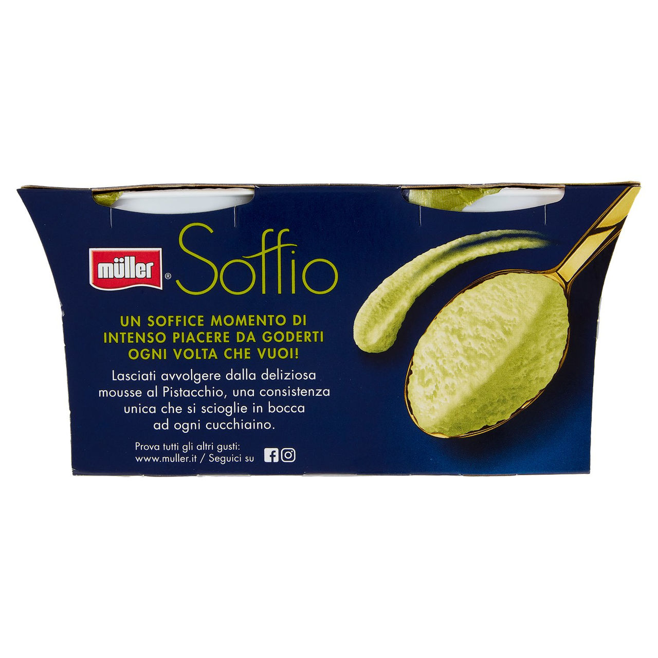 müller Soffio Mousse di Bianco al Gusto Pistacchio 2 x 95 g