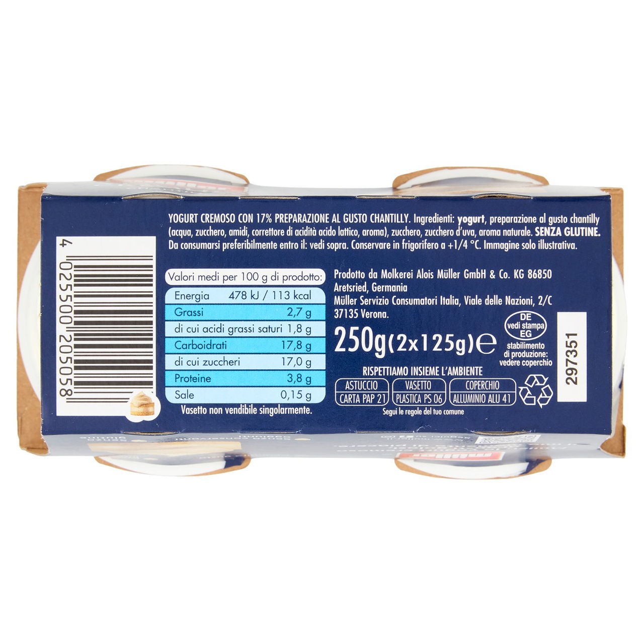 müller Yogurt Cremoso Chantilly 2 x 125 g