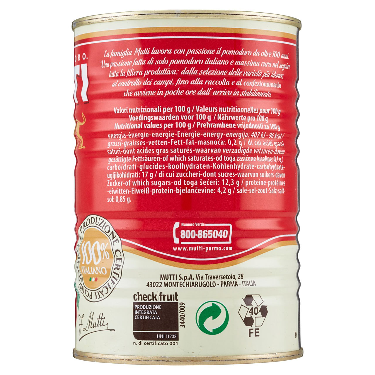 Mutti Doppio Concentrato di Pomodoro 440 g