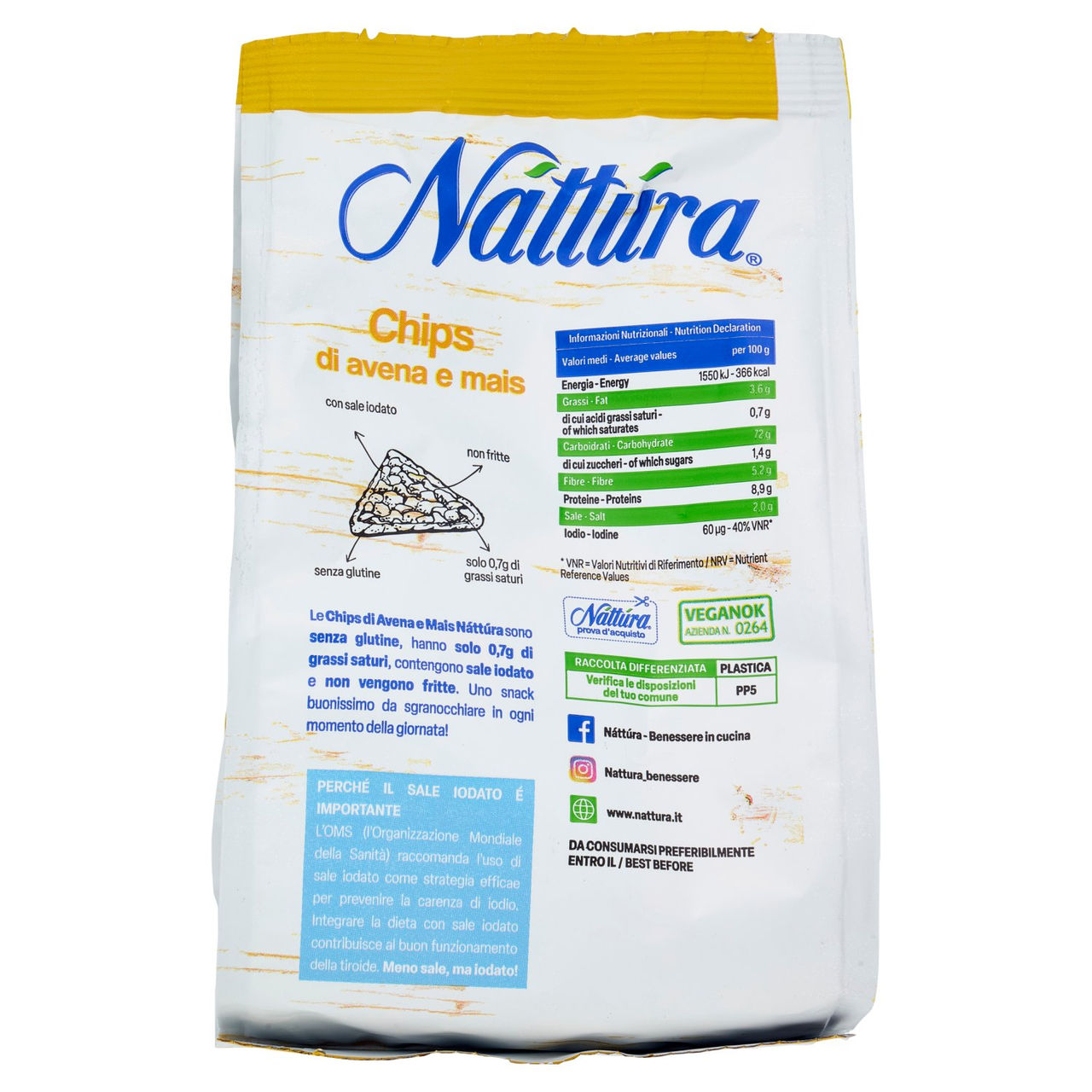 Náttúra Chips di avena e mais 60 g