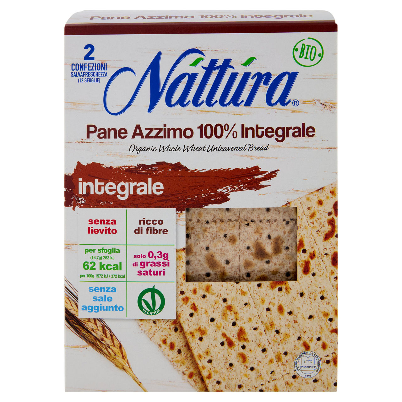 Náttúra Pane Azzimo 100% Integrale Bio senza lievito 200 g