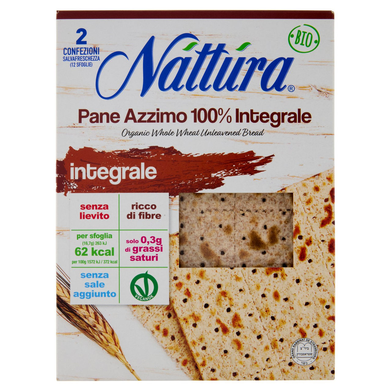 Náttúra Pane Azzimo 100% Integrale Bio senza lievito 200 g