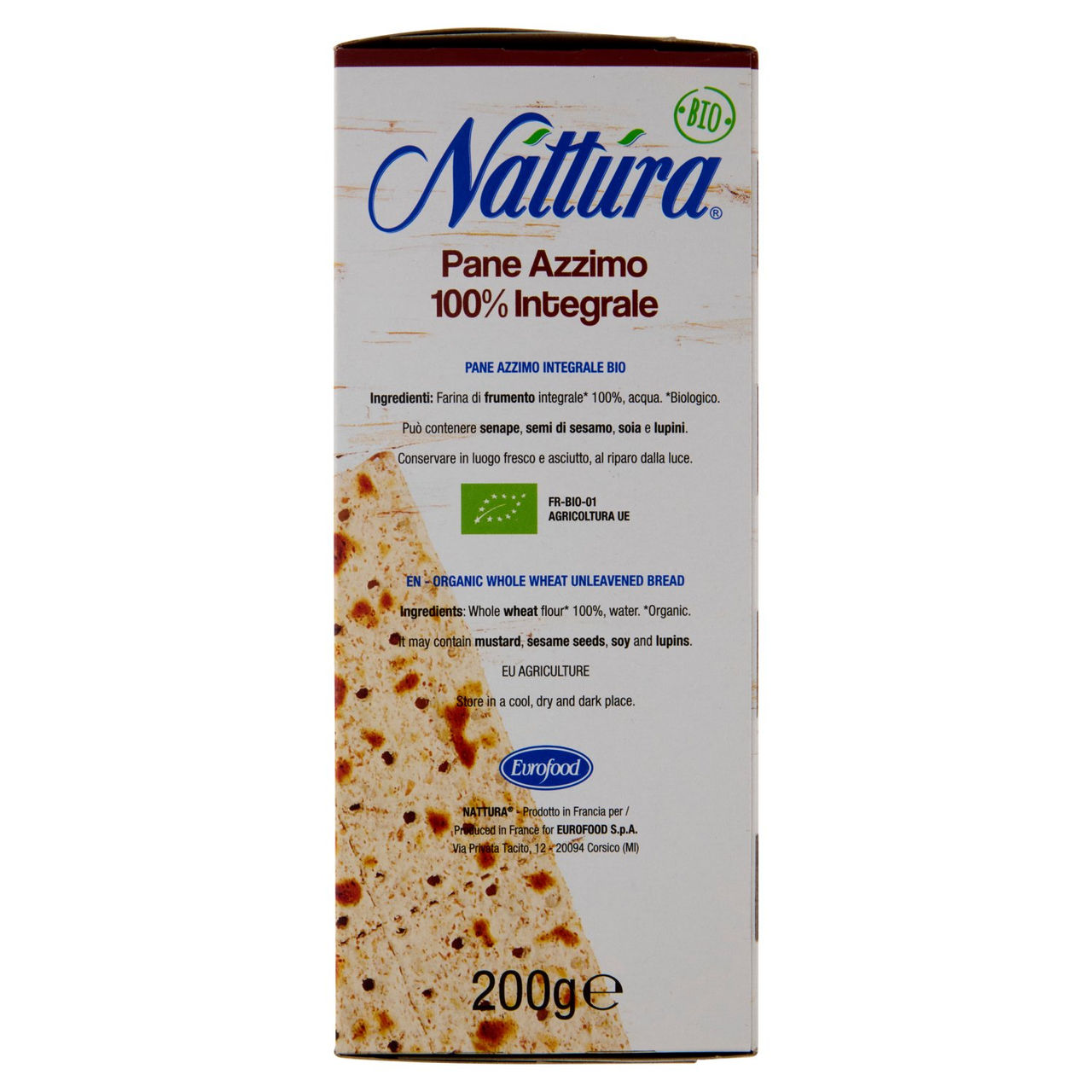 Náttúra Pane Azzimo 100% Integrale Bio senza lievito 200 g