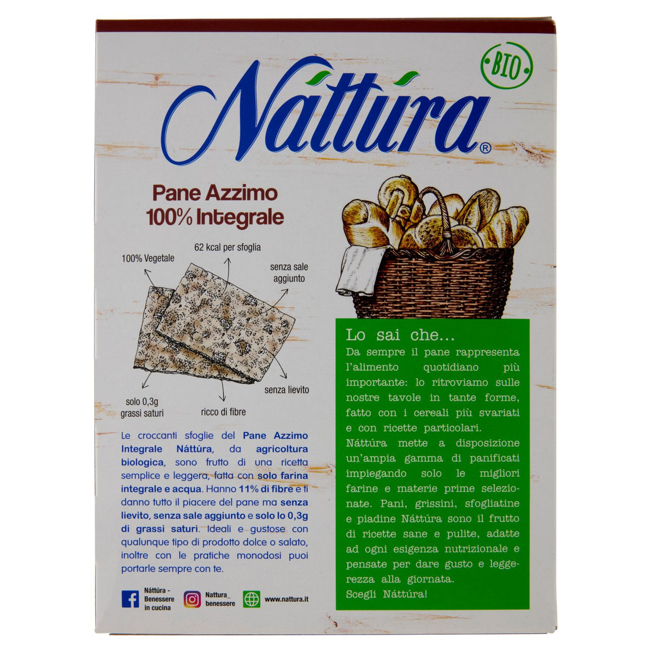 Náttúra Pane Azzimo 100% Integrale Bio senza lievito 200 g
