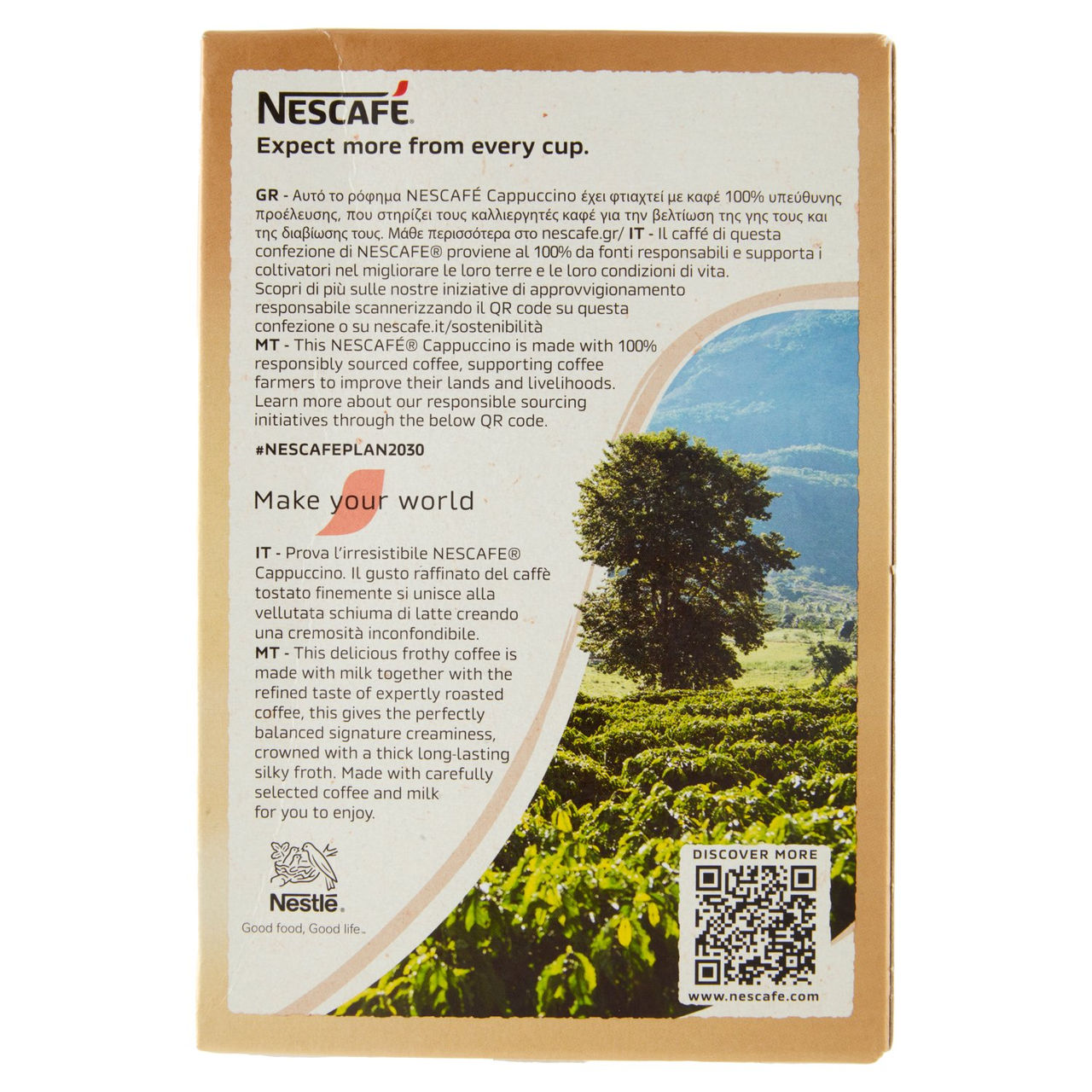 NESCAFÉ Cappuccino Solubile, 10 Bustine 140g