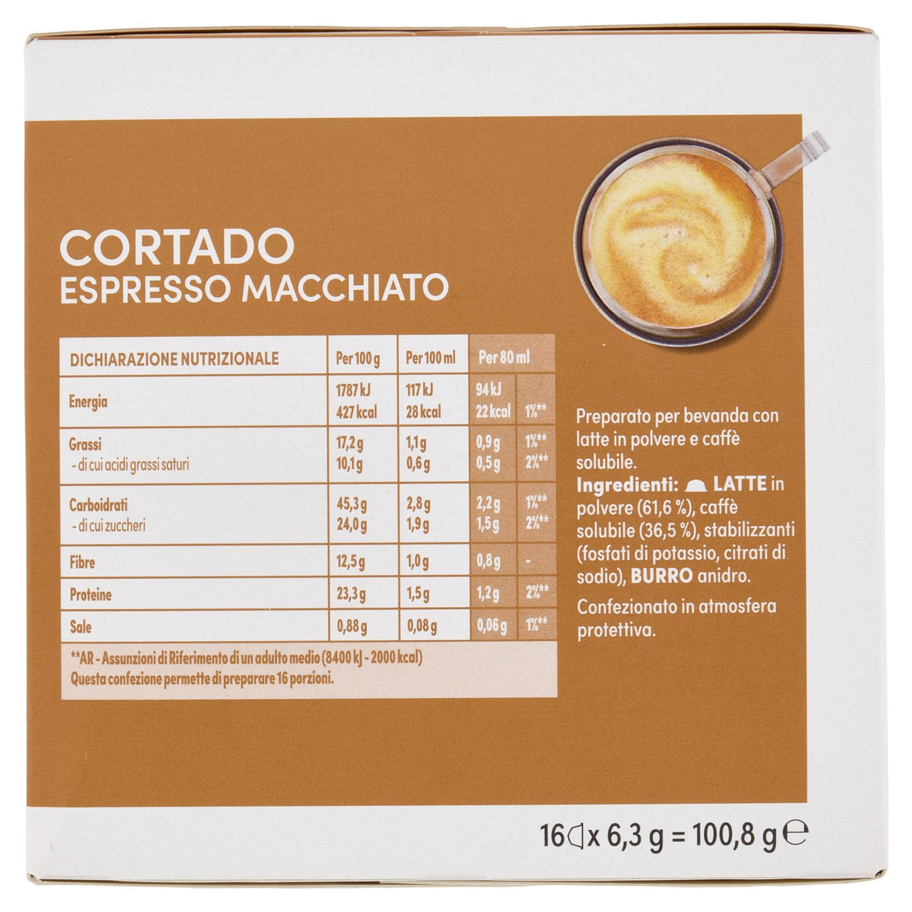 NESCAFÉ DOLCE GUSTO Cortado Espresso Macch Caffè 16 Capsule Compatibili Nescafé Dolce Gusto 100,8g
