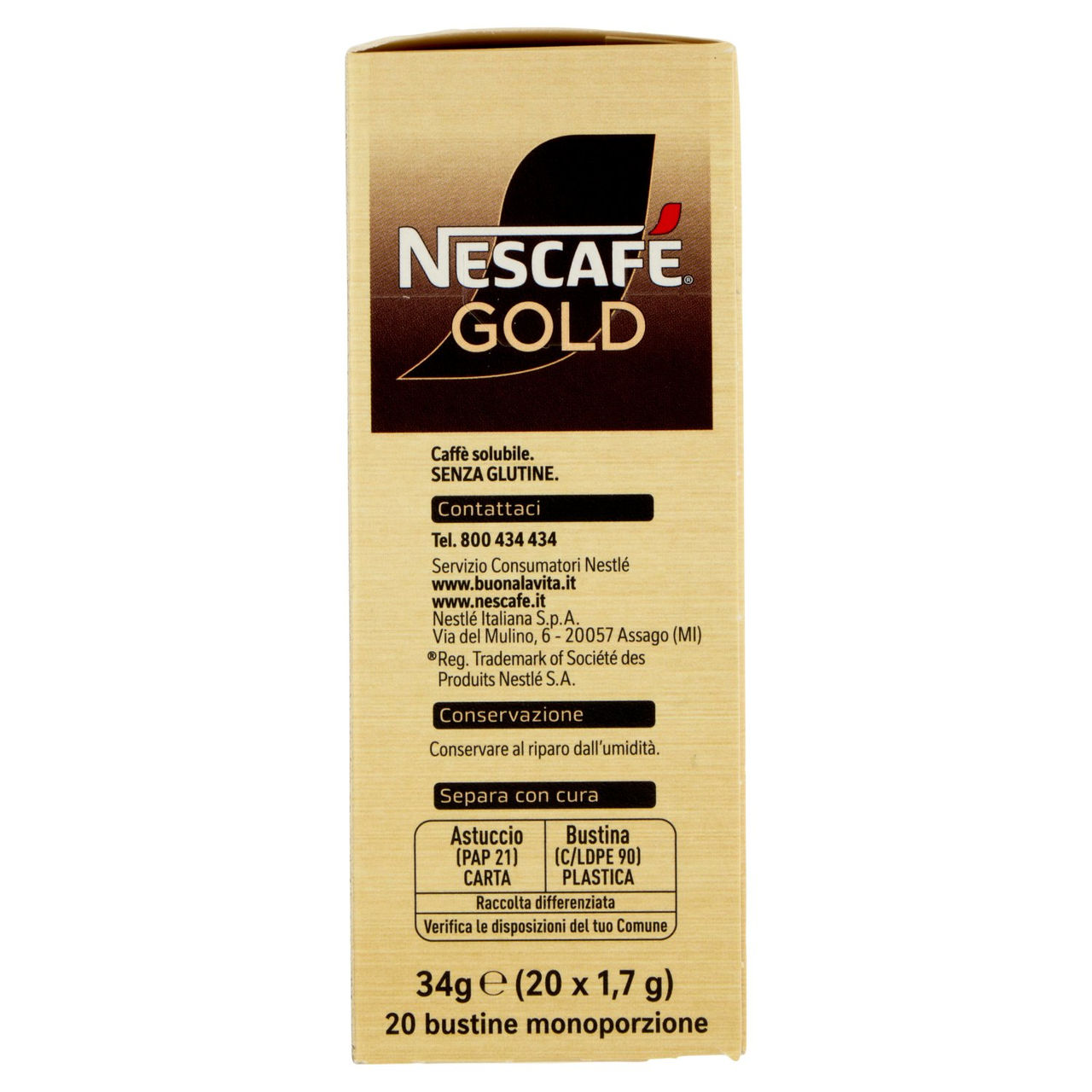 NESCAFÉ Gold Caffè Solubile 20 Bustine 34g