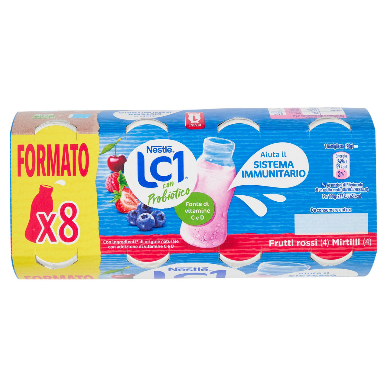 NESTLÉ LC1 con Probiotico Frutti rossi e Mirtilli 8x90g